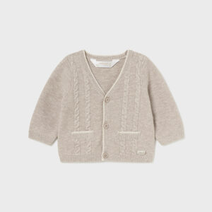Sweter rozpinany chłopięcy beżowy – 6-9 M (75 cm)